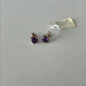 Amethyst 1.14 Carat 14K Gold Stud Earrings